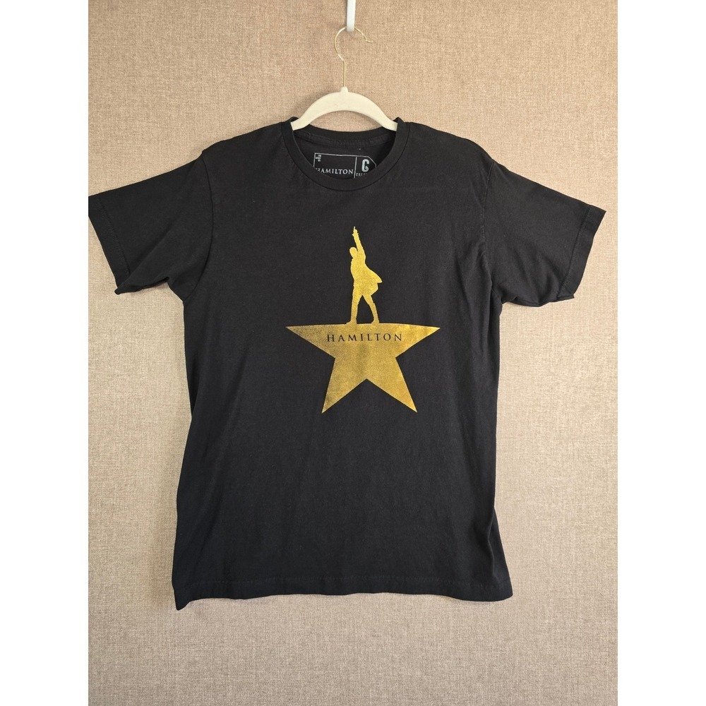 Hamilton Musical T Shirt Mens Small Black Gold Star Logo Broadway Creative Goods